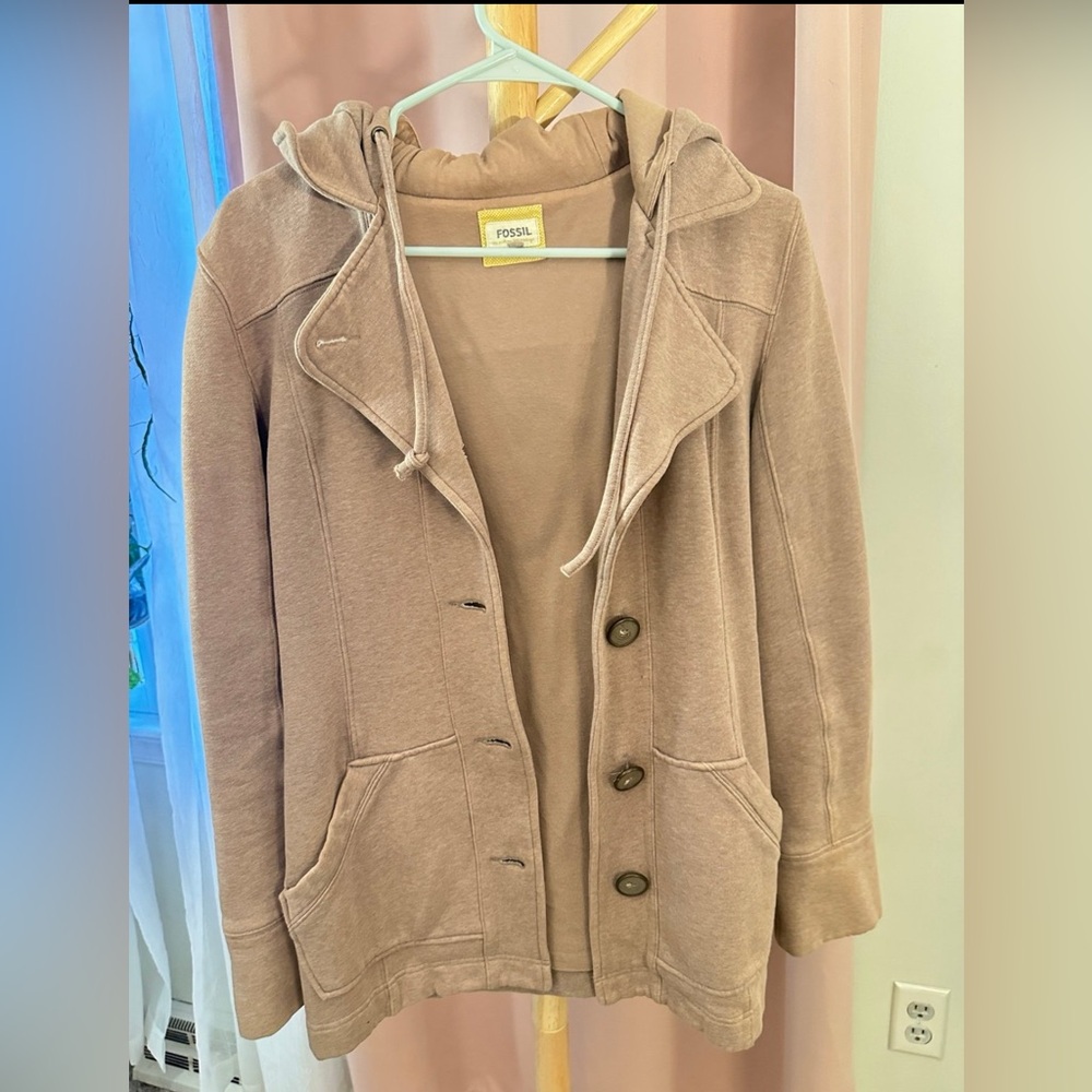 Fossil Women's Tan Hooded Jacket sz S